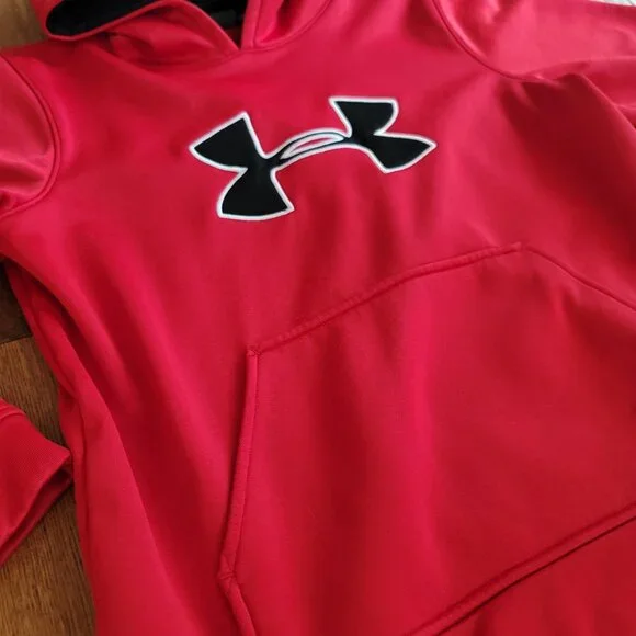 Kids Under Armour Red Hoodie Size Large - Picture 8 of 9